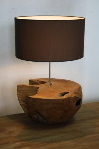 Tafel lamp houten voet
