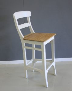 bar kruk teak met wit