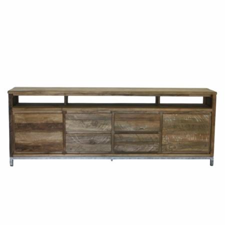 industrieel tv dressoir teakhout