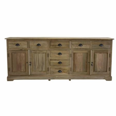 groot klassiek dressoir met 8 laden teakhout