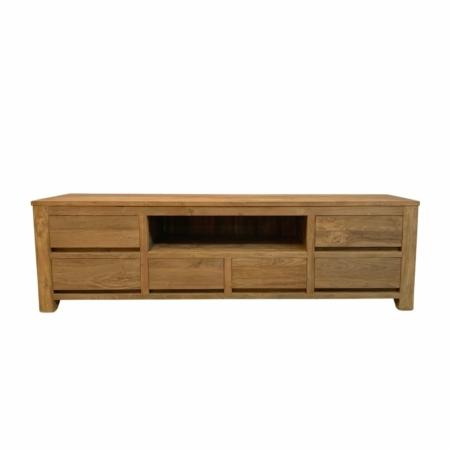 modern tv meubel 6 laden teakhout