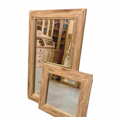 spiegel met robuuste lijst teakhout