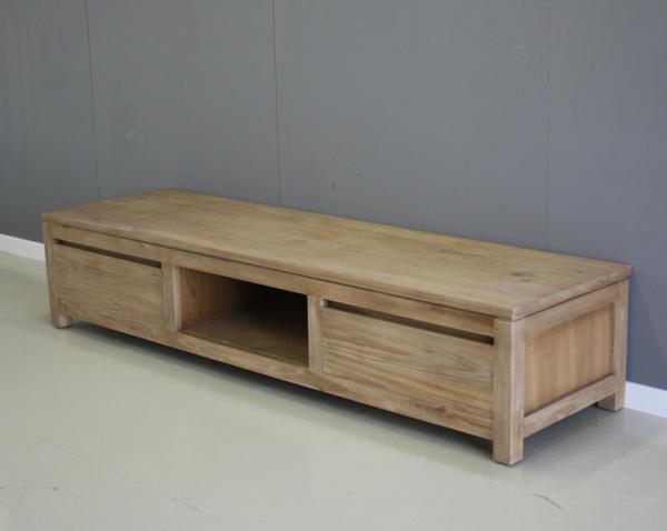 Laag teak tv meubel plantage hout - Afbeelding 3