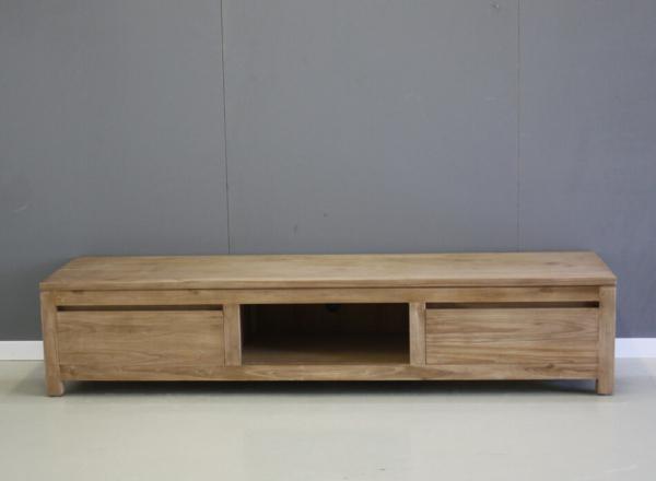 Laag teak tv meubel plantage hout - Afbeelding 2