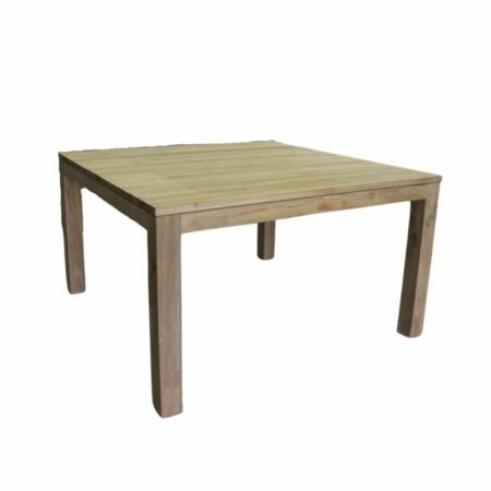vierkante teaktafel met blokpoten