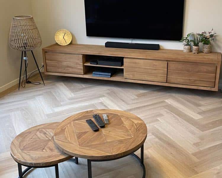 Indoteak - Klantervaring Hangend tv-meubel met bijpassende salontafel set