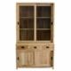 teak vitrine kast met schuifdeuren