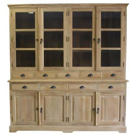 teak vitrine kast met acht deuren en negen laden