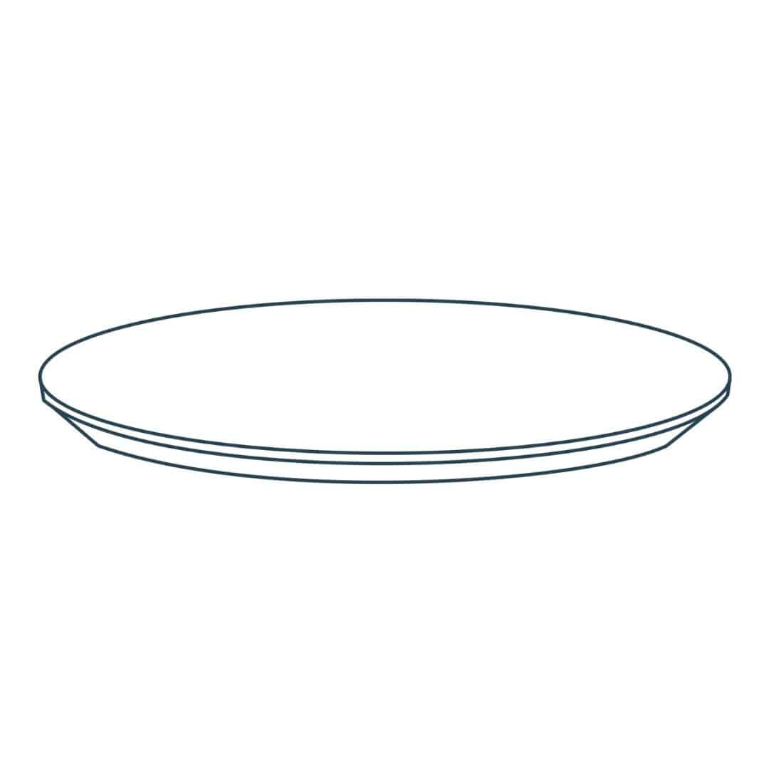 Stel uw ronde tafel met verjongde rand samen