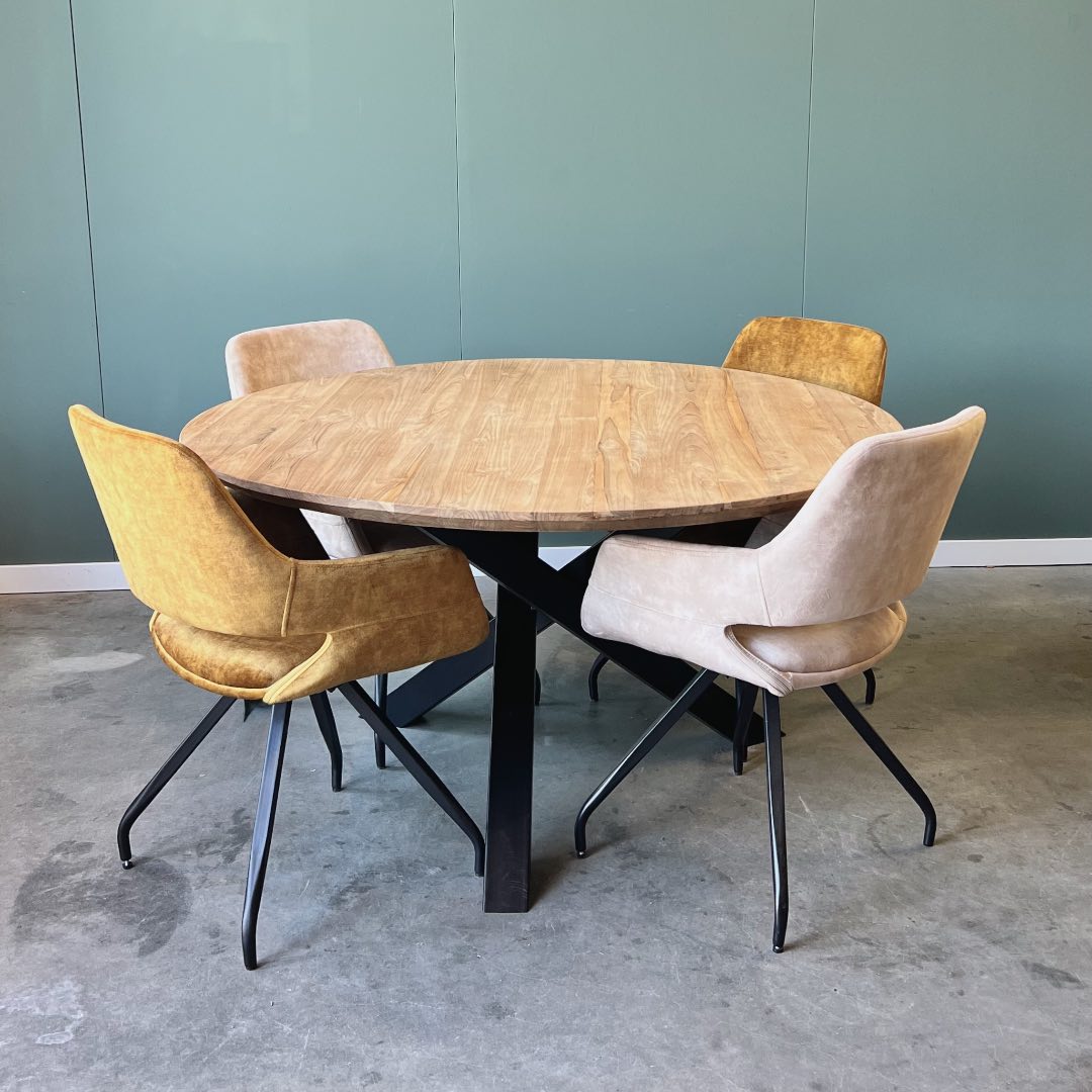 Stel uw ronde tafel met verjongde rand samen - Afbeelding 2