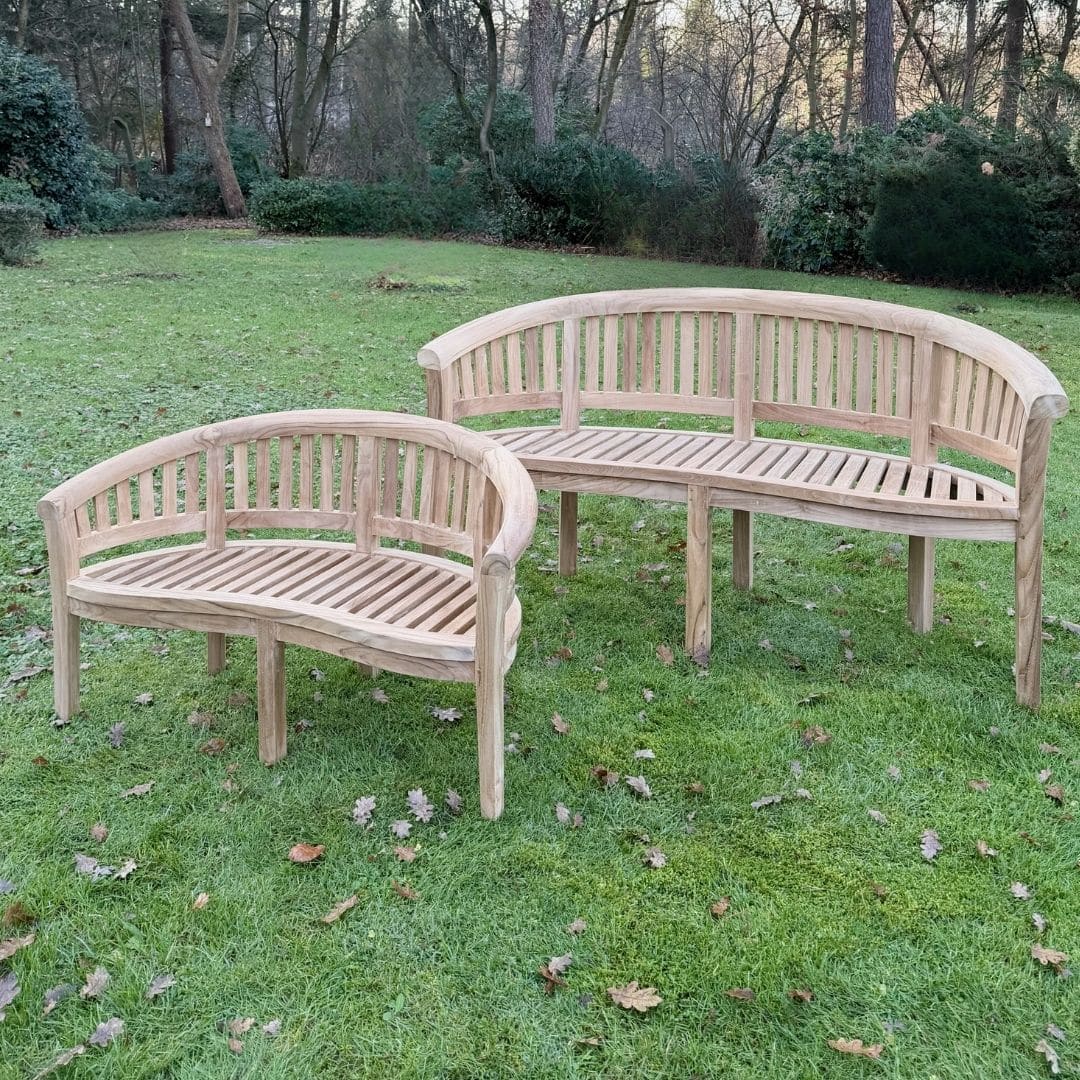 Teakhouten bananen tuinbank