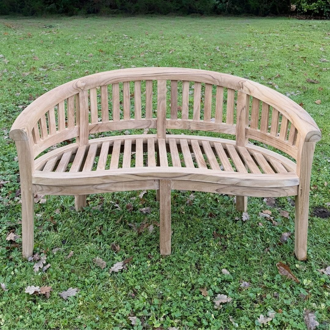 Teakhouten bananen tuinbank - Afbeelding 5