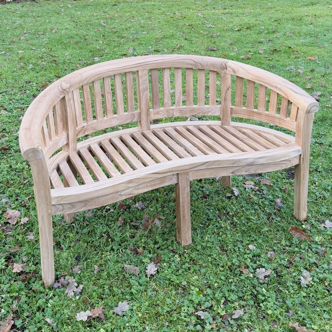 Teakhouten bananen tuinbank - Afbeelding 4