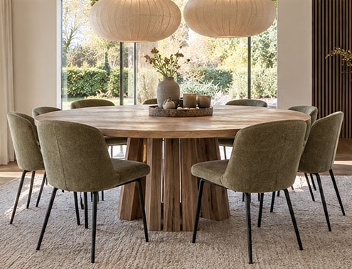 Ronde eettafel voor 8 mensen
