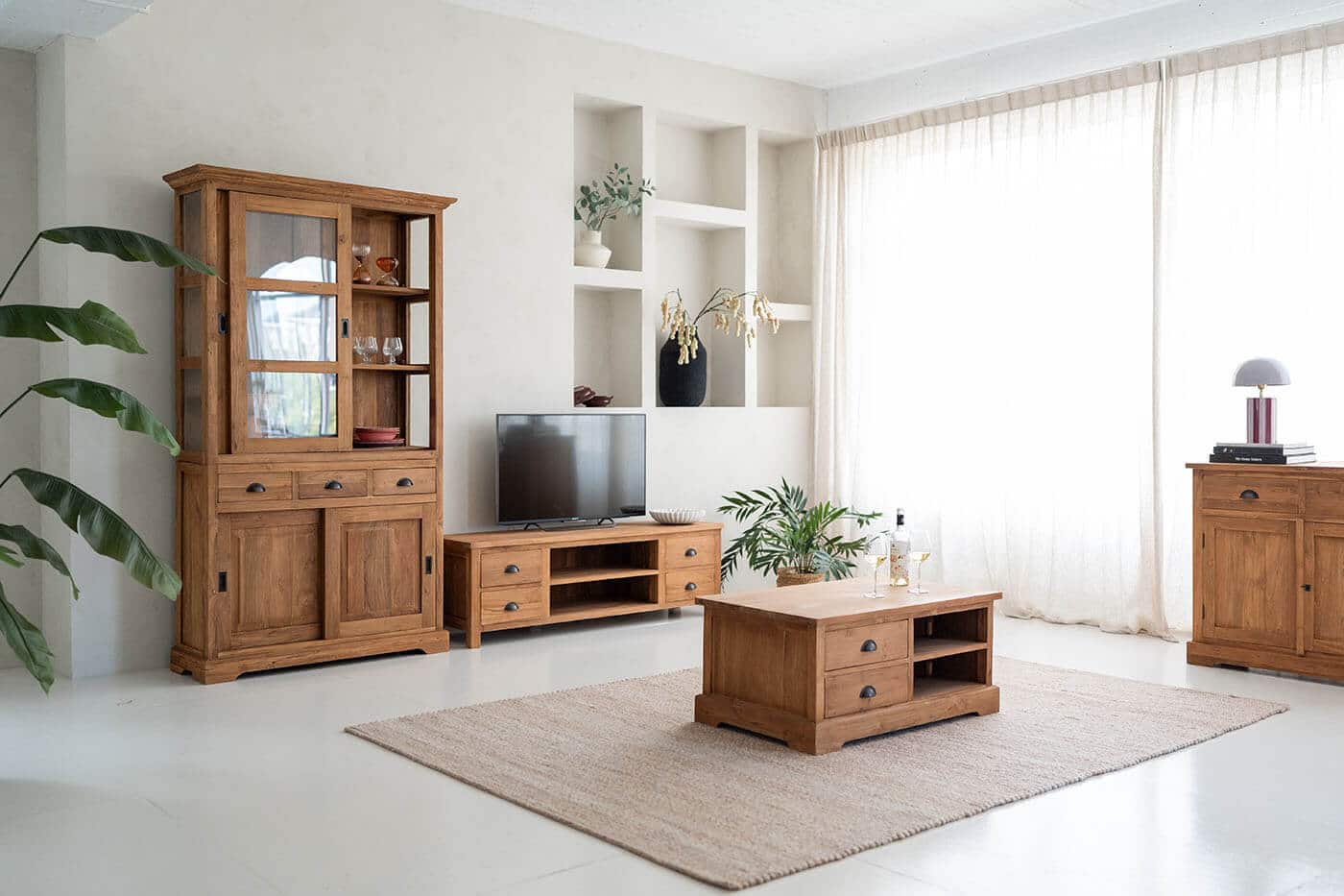 teak houten woonkamer inrichting indoteak